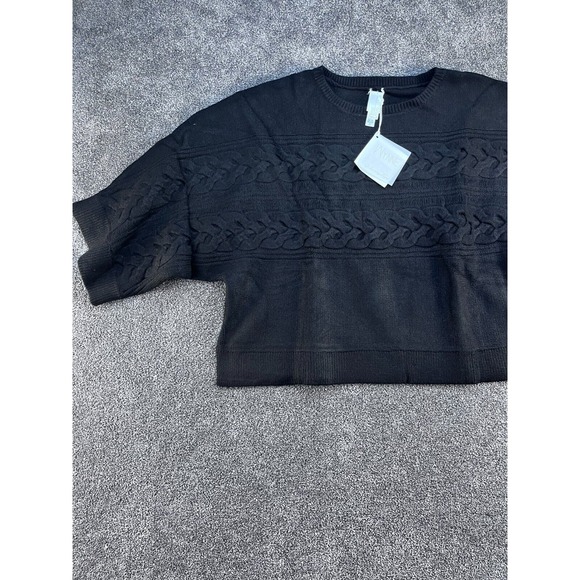 Marla Wynne Layers Oversized Black Cable Knit‎ Pullover Sweater XL - Picture 3 of 12